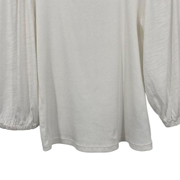 Sanctuary Catch The Sun Tee White 3/4 Puff Sleeves Large NWT - Picture 7 of 12